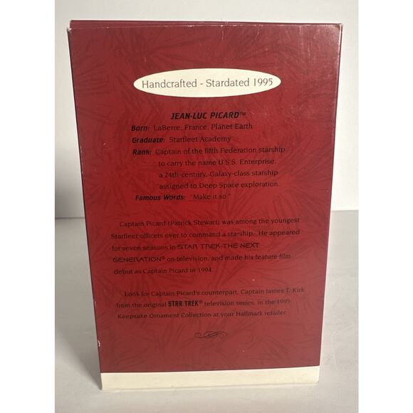 Star Trek The Next Generation Hallmark Keepsake Ornament Captain Picard 1995 - Picture 2 of 6